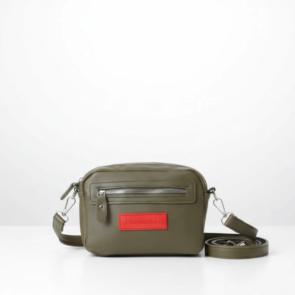 Baghashtag Yeşil Minik Unisex 3 Gözlü Deri Çanta ürün görseli 1