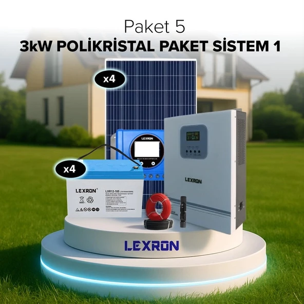 3kW JEL AKÜLÜ SOLAR PAKET SİSTEM 1 (PAKET 5) ürün görseli 1