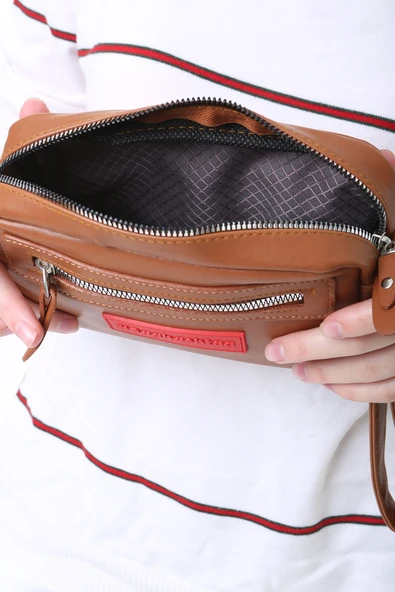 Baghashtag Taba Minik Unisex 3 Gözlü Deri Çanta - Resim 2