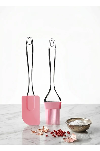 Silikon Yumurta Fırçası Ve Spatula Damla Saplı Silikon Hamur Spatula Yağ Fırçası Mor Spatula Fırça ürün görseli 1