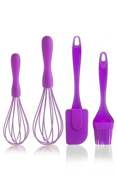 4 Parça Silikon Çırpıcı Yumurta Fırçası Spatula Seti ürün görseli 1