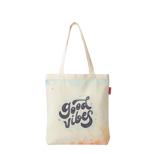 Baghashtag Good Vibes Baskılı Bez Çanta ürün görseli 1