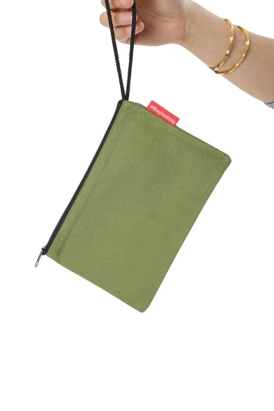 Baghashtag Yeşil Clutch Bez Çanta - Resim 5