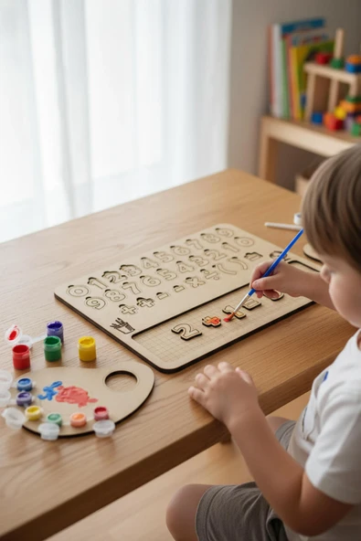 Ahşap Boyanabilir Sayılar ve Matematik - Kendin Yap (DIY) Etkinlik Seti ürün görseli 1
