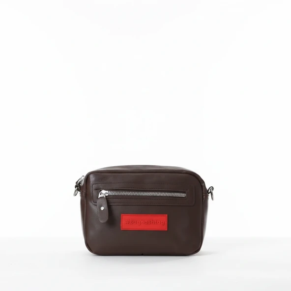 Baghashtag Koyu Kahve Minik Unisex 3 Gözlü Deri Çanta ürün görseli 1