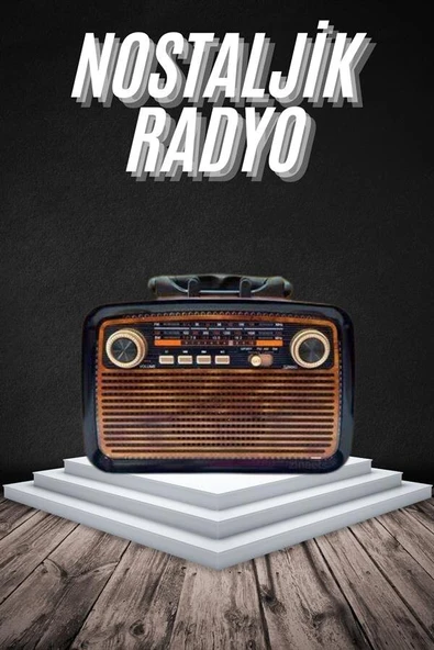 Eskitme Nostalji Tasarımlı Bluetoothlu Nostalji Radyo Ahşap Nostaljik Görünümlü ürün görseli 1