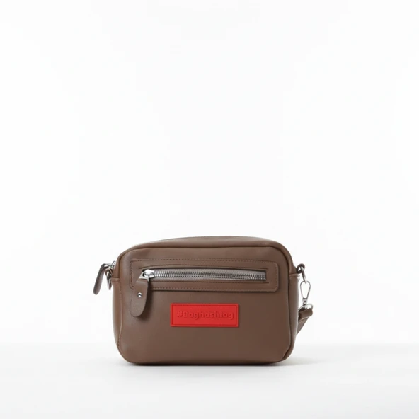 Baghashtag Kahverengi Minik Unisex 3 Gözlü Deri Çanta ürün görseli 1