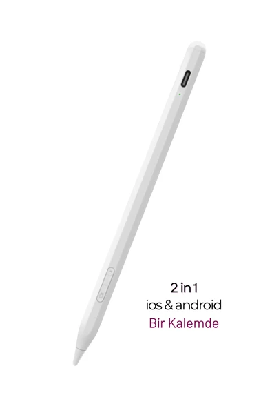 Aktif Kapasitif Tablet Kalemi 2in1 Android & iOS Uyumlu Manyetik Avuç İçi Reddetme Eğim Hassasiyetli Stylus Kalem ürün görseli 1