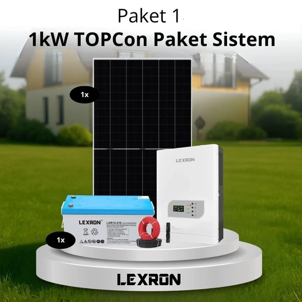 1kW JEL AKÜLÜ SOLAR PAKET SİSTEM (PAKET 1) ürün görseli 1