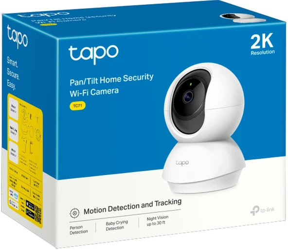 Tp-Link Tapo TC71, 2K 3MP, Çift Yönlü Ses, Bulut/SD Kart Depolama Akıllı Wi-Fi Güvenlik Kamerası ürün görseli 1