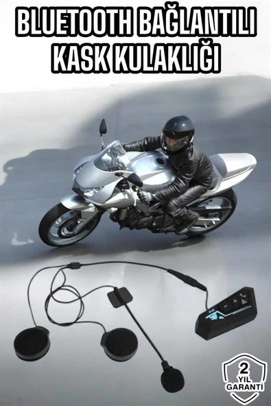 Kask Kulaklığı Motosiklet Intercom Interkom Dinleme Konuşma Özellikli Su Geçirmez ürün görseli 1
