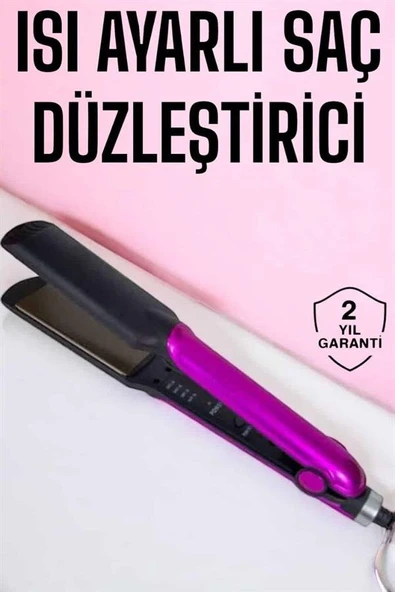 Saç Düzleştirici Isı Ayarlı Seramik Kaplama Döner Kablo Yıpranma Karşıtı ürün görseli 1