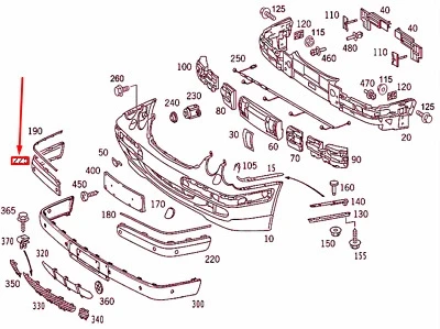 Mercedes W210 1999-2002 Ön Tampon Bandı Delikli Sağ (Oem No: A21088516219999) ürün görseli 1