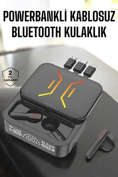 Kablosuz Bluetooth Kulaklık Powerbankli Uzun Pil Ömrü Yüksek Ses Kaliteli ürün görseli 1