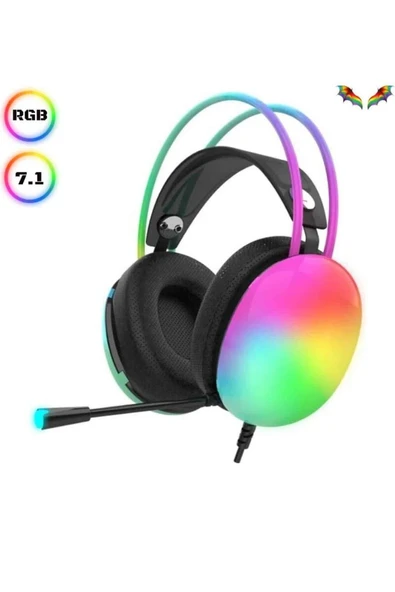 Kablosuz Bluetooth Kulaklık RGB Işıklı Kulak Üstü 5.3 Bluetooth Bağlantılı ürün görseli 1