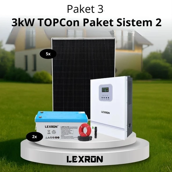 3kW JEL AKÜLÜ SOLAR PAKET SİSTEM 2 (PAKET 3) ürün görseli 1