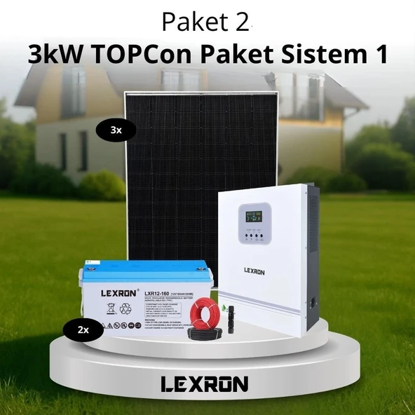 3kW JEL AKÜLÜ SOLAR PAKET SİSTEM 1 (PAKET 2) ürün görseli 1