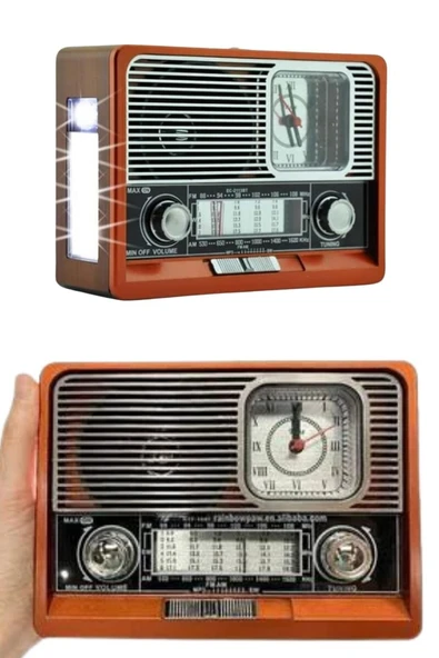 Nostaljik Vintage Radyo Taşınabilir Bluetooth Bağlantılı Hoparlör Radyo ürün görseli 1