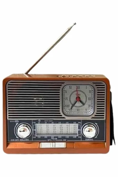 Vintage Nostaljik Radyo AUX USB SD Kart Girişli Şarjlı Bluetooth Bağlantılı ürün görseli 1