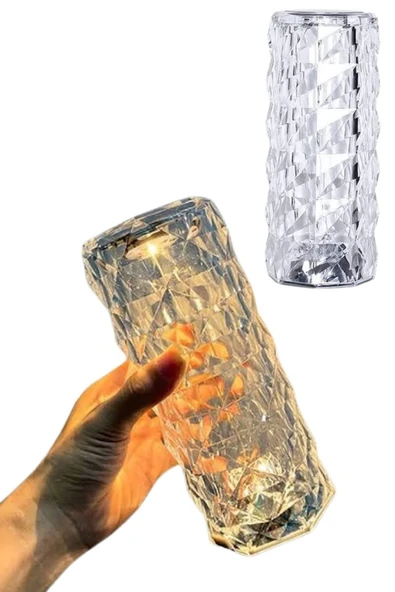 Kristal Lamba Masa Lambası Şarjlı Masa Lambası Dokunmatik Sensör Usb Şarjlı ürün görseli 1