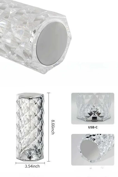 Yeni Nesil Modern Kristal Masa ve Gece Lambası Dokunmatik Renk Değiştirebilen ürün görseli 1