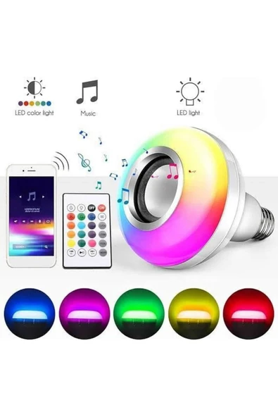 Bluetooth Hoparlör Akıllı Rgb Led Işık Renk Değiştirme Ses Bombası Ampül Görünümlü ürün görseli 1