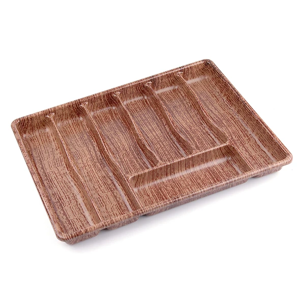 Büyük - Ahşap Renk - 7 Bölmeli Çekmece İçi Kaşıklık 50X37CM ürün görseli 1