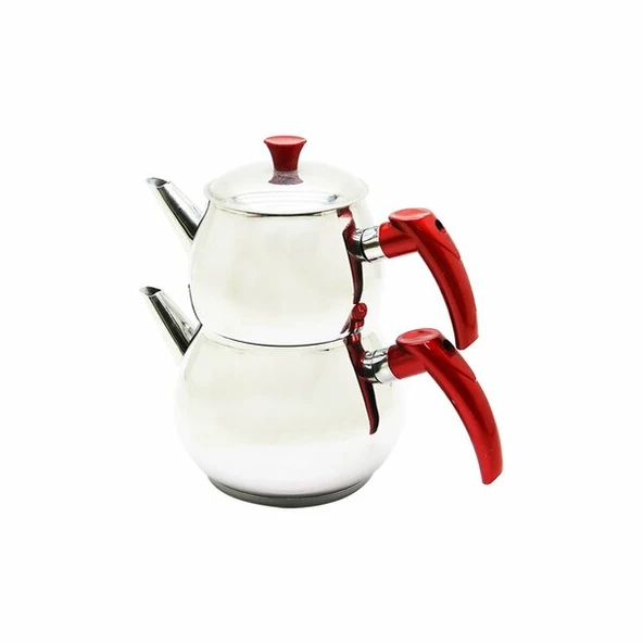 Mini 2LT Küçük Boy Küre Çelik Çaydanlık Seti - Üst: 0.75LT - Alt: 1.4LT ürün görseli 1