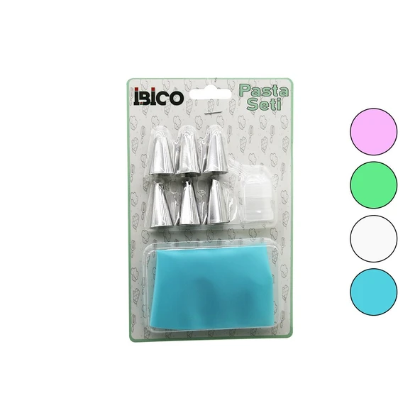 8PCS Pasta Süsleme Seti 1AD-KREMA Torbası - 6AD-METAL + 1AD-PLASTİK Uç ürün görseli 1