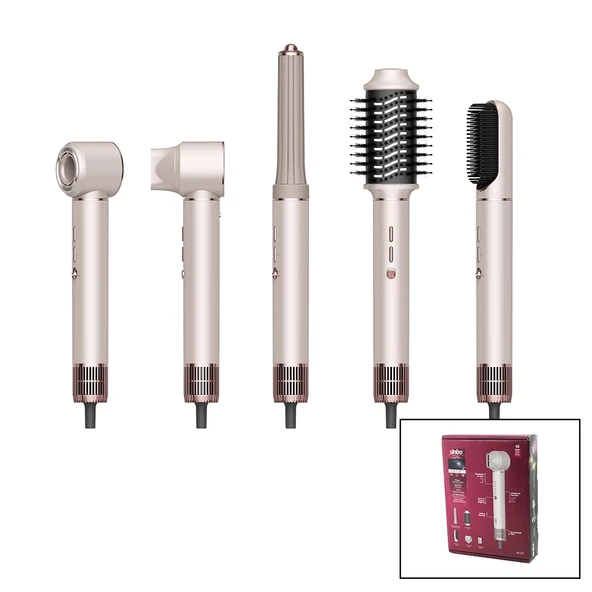 Rose Gold Air Brush 5İN1=BUKLE-HACİMLE-DÜZLEŞTİR-2-FIRÇA Saç Kurutma - Şekil Makinesi 1300W3-KDM.HIZ - Derece SHD-1729 ürün görseli 1