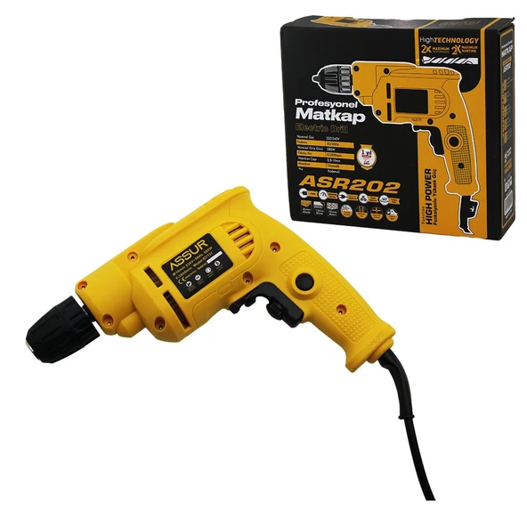 Profesyonel Matkap Sıkma - Vidalama Fişli Kademeli Hız Ayar Otomatik Mandren 360 Derece Tutma Kol 580W 0.8-10MM ASR-202-7131 ürün görseli 1