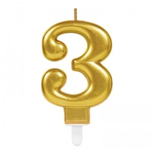 3 Rakamı Mum Gold Renk ürün görseli 1