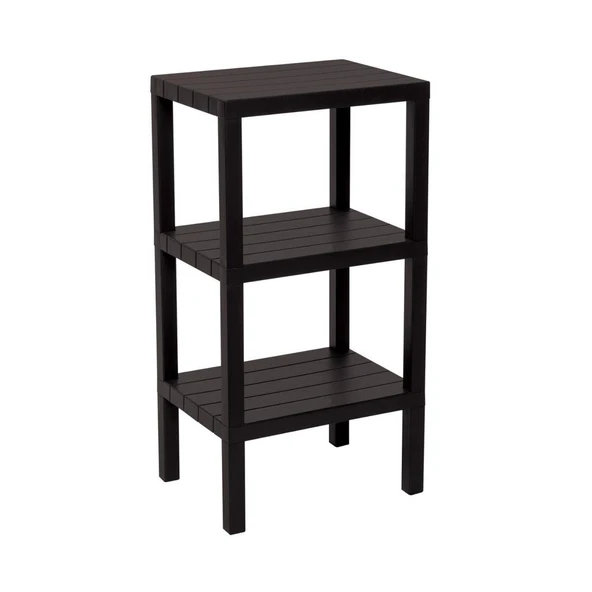 3 RAFLI SİYAH MODÜLER ÜNİTE PLASTİK 38x29x74 cm ürün görseli 1