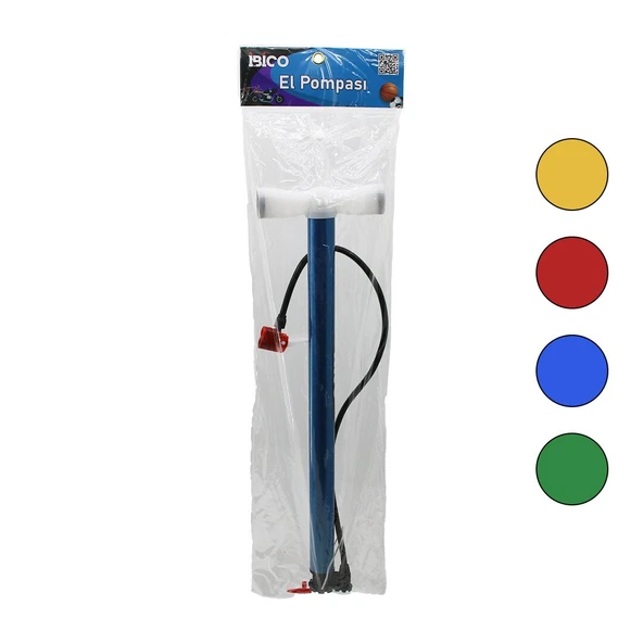 Ters Basmalı Metal Gövde Plastik Kol İran El Pompası 55CM Top - Bisiklet - Motor Ayaklık Aparatlı ürün görseli 1