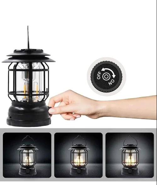 Bluetooth Hoparlör Özellikli Dimerli Led Kamp Lambası Hs66 - Resim 5