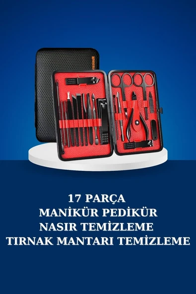 17 Parça Manikür Seti Taşınabilir Özel Çantalı El ve Ayak Bakımı Tırnak Batığı Temizleme ürün görseli 1