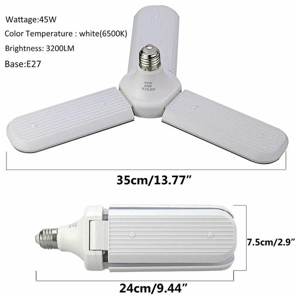 Sunlife Beyaz Işık 3 Pervaneli 45 Watt Tasarruflu - Resim 2