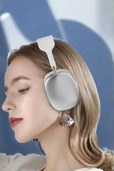 P9 Plus Kablosuz Kulak Üstü Bluetooth Kulaklık Beyaz Yüksek Ses Kaliteli ürün görseli 1