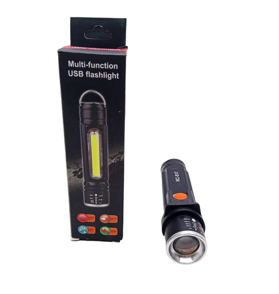 Zomlu Usb Şarjlı El Feneri Metal Kasa ürün görseli 1