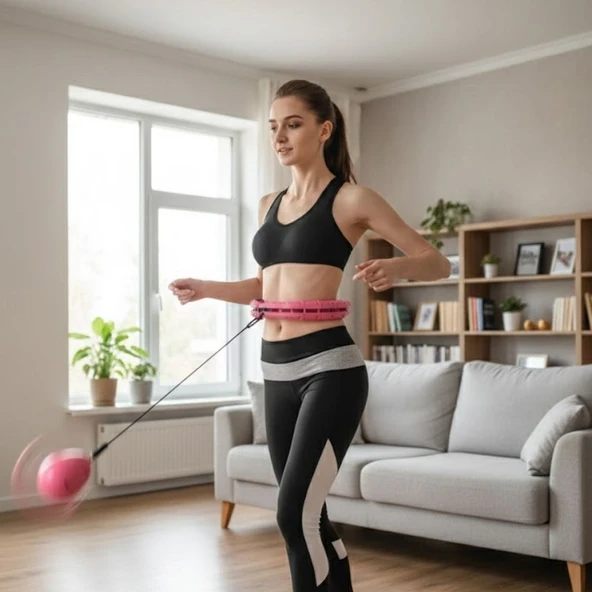 Ayarlanabilir Zayıflatıcı Hulahop Bel ve Karın Bölgesi İçin İnceltici Fitness Aleti Spor Çemberi ürün görseli 1