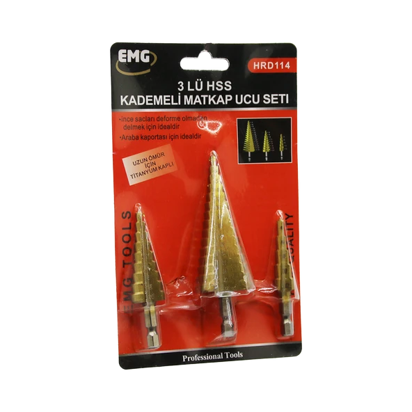 3 Parça Hss Kademeli Matkap Ucu Set ürün görseli 1