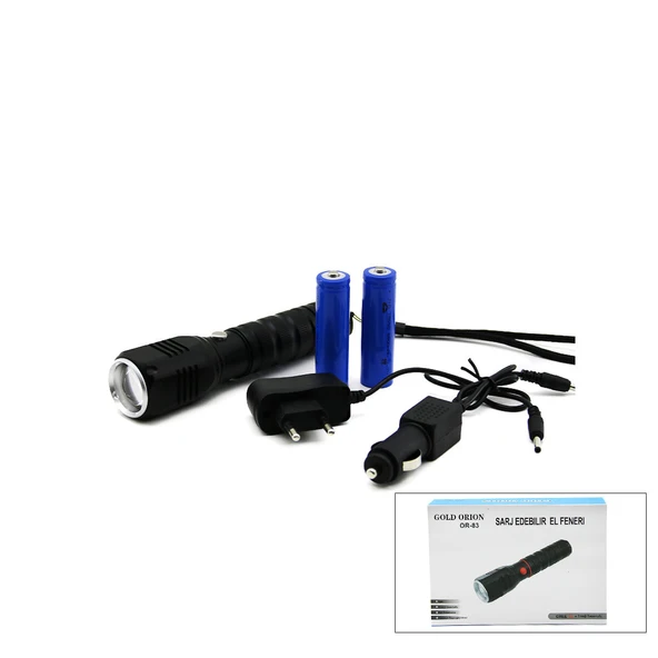 2IN1 Zoomlu El Feneri - Cob Led Fiş - Çakmak Şarjlı Metal Kasa 17CM 3000 Lumen ürün görseli 1
