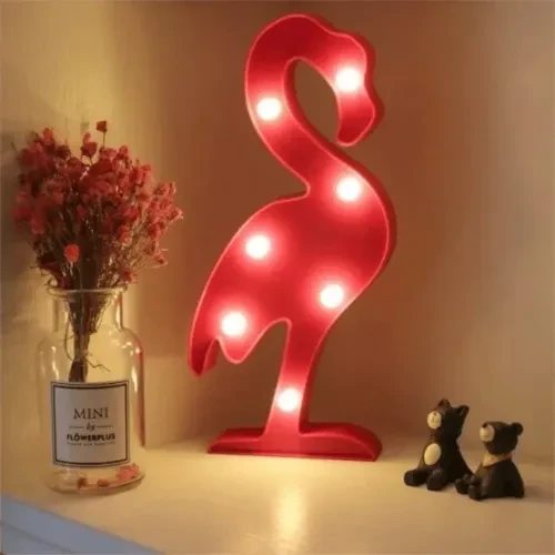 Led Işıklı Flamingo Gece Lambası - Resim 2