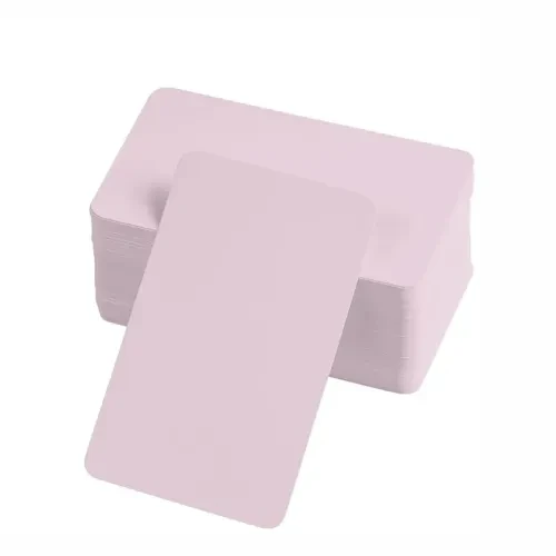 Boş Kelime Kartları 5x8 cm - 50 Adet Oval Kenarlı | Tabu & Not Kartları - Pembe ürün görseli 1