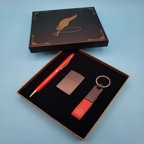 Kırmızı Anahtarlık Çakmak ve Touchpen Kalem ürün görseli 1