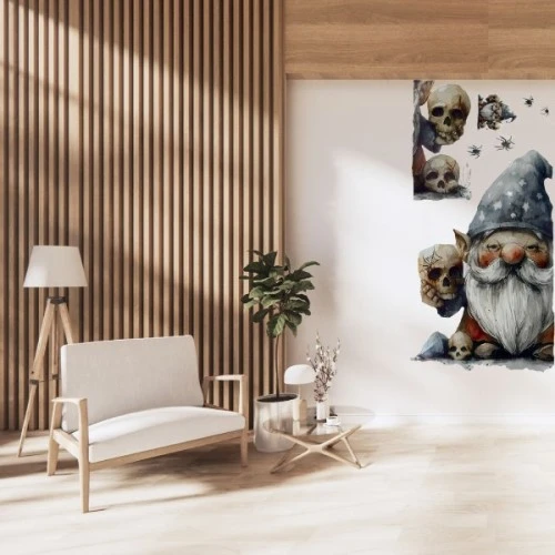 Gotik Cüce ve Kafatası Duvar Sticker Seti - Resim 2
