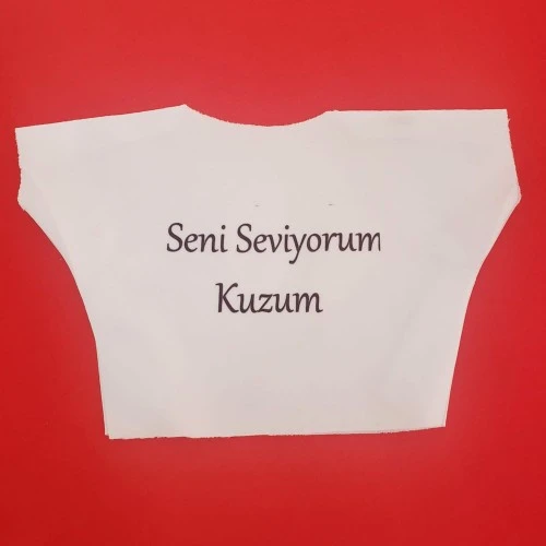 Seni Seviyorum Kuzum Yazılı Oyuncak Peluş Tişörtü ürün görseli 1