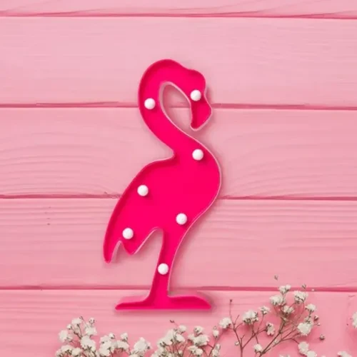 Led Işıklı Flamingo Gece Lambası - Resim 5