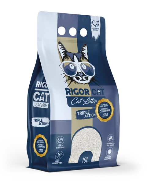 Rigor Aktif Karbonlu İnce Taneli Kedi Kumu 10 lt ürün görseli 1