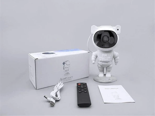 Çocuklara Özel Projeksiyon Astronot Lamba Speaker Sevimli ürün görseli 1